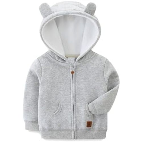 Baby Boy Girl Clothes Zip-Up Hoodies with Sherpa Lining Spring Fall Outerwear Coat
