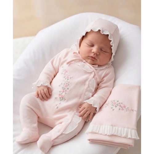 Baby Girl Coming Home Outfit, Pink Floral Newborn Romper Set, Hospital Take Home Gift