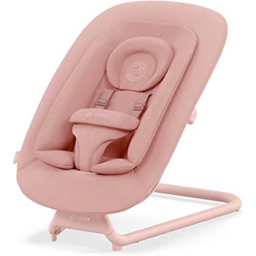 Cybex Lemo Self-Bouncing Baby Bouncer for Playing and Relaxing with Adjustable Harness and Breathable Mesh Backrest, Comfort Inlay with Head Hugger, and Stand, Pearl Pink