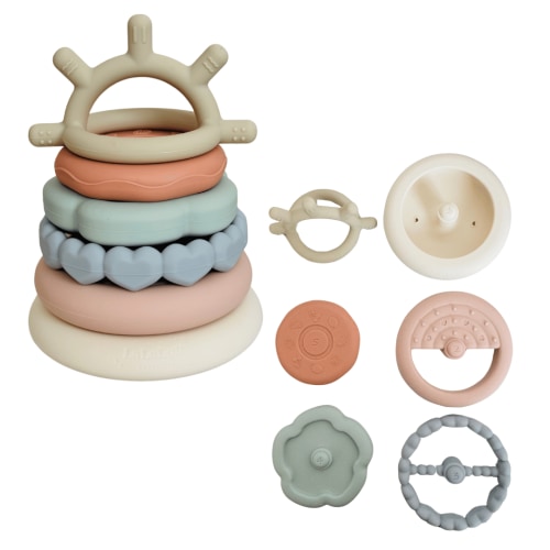 LaLaLull Australia® Silicone Stacking Teething Rings – Day & Night