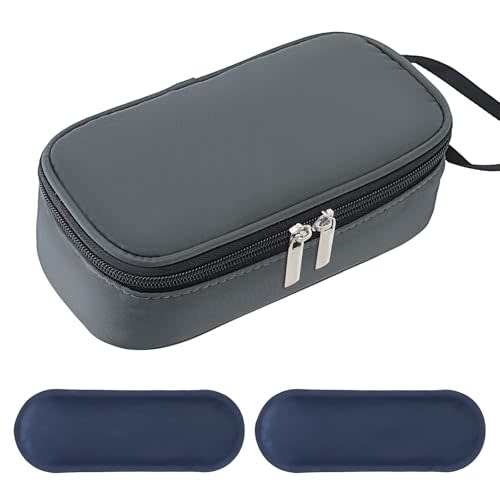 Breastmilk Cooler Bag with Ice Pack, Portable Insulated Breast Milk Storage Cooler Bag, Small Stylish Breastmilk Storage Bag Cooler with Wrist Strap (Dark Gray)