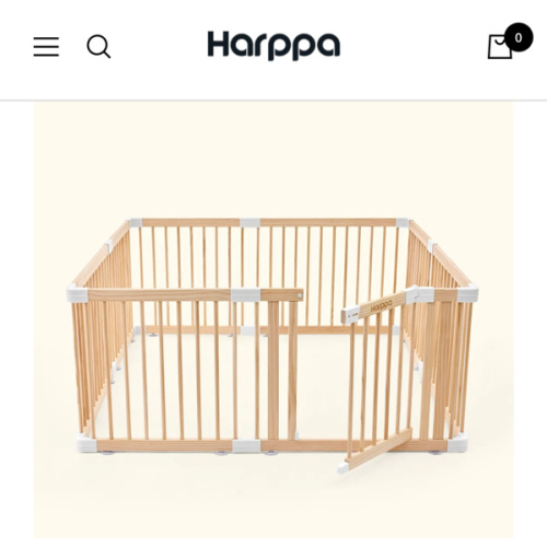 HARPPA Wooden Baby Gate Playpen | Non-Toxic Foldable DIY Adjustable Play Yard for Infants & Toddlers – Natural Finish Baby Fence for Small & Large Spaces
