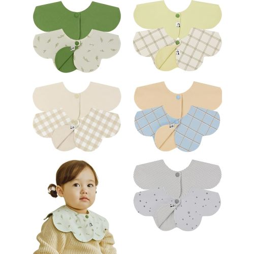 Konny Baby Bib 3/5/7-Pack Set, 360 ​​° Rotate, Soft and Absorbent Drooling for Toddler Boys Girls Baby Essentials