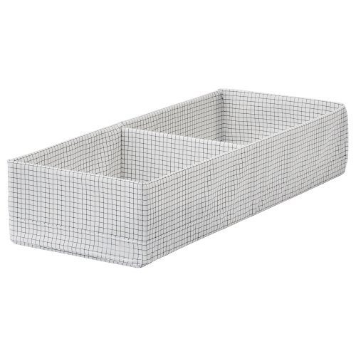STUK Box with compartments, white/gray, 7 ¾x20x4" - IKEA