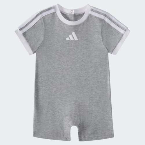 Short Sleeve 3-Stripes Logo Heather Romper