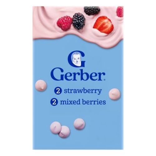 Gerber Baby Food Strawberry & Mixed Berries Freeze-Dried Yogurt Melts Baby Snacks Variety Pack - 4oz