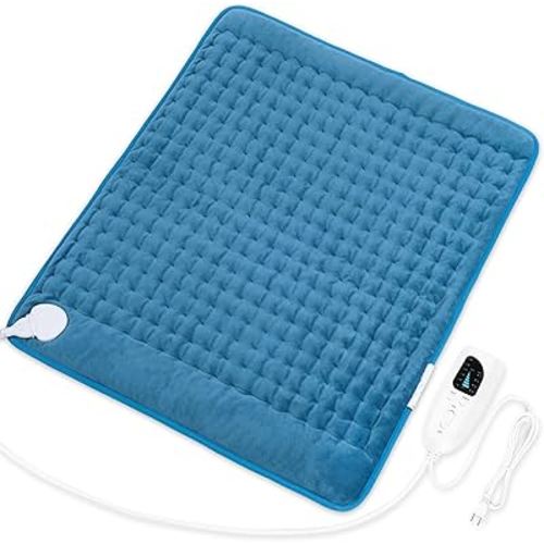 Deepsoon Heating Pad,Electric Heating Pads for Back,Neck,Abdomen,Moist Heating Pad for Shoulder,Knee,Arms,Legs,Dry/Moist Heat & Auto Shut Off,Christmas Gifts for Men and Women,Blue,24x20 Inch