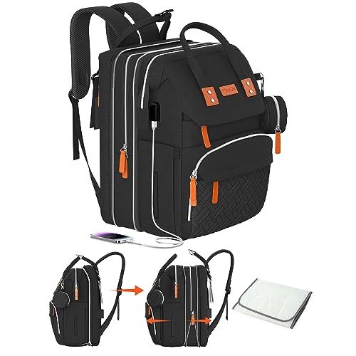 ISMGN Extra Large Diaper Bag Backpack, Expandable Diaper Bag, Twin Diaper Bag