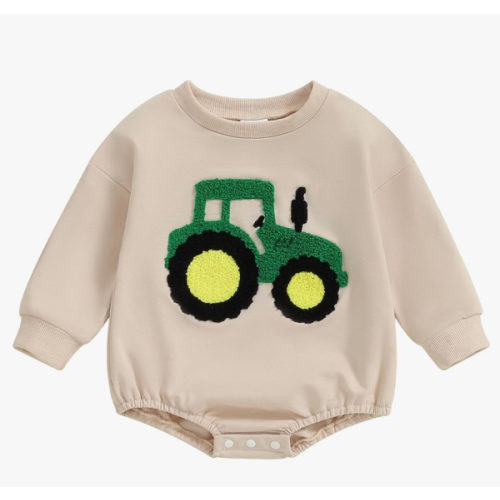 VISGOGO Newborn Infant Baby Boy Oversized Romper Sweater Bodysuits Coming Home Outfit Neutral Clothes