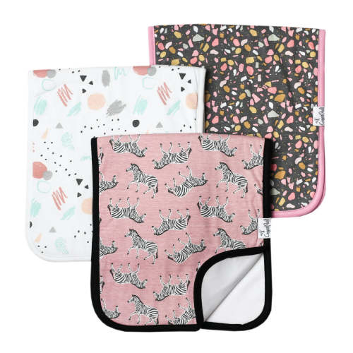 3 Pack Premium Burp Cloths - Zella