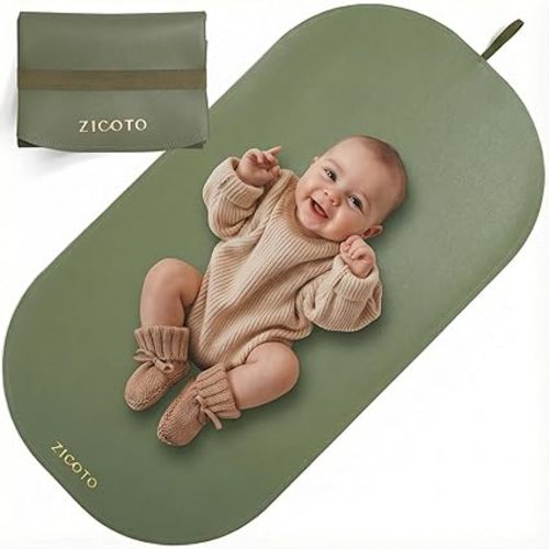 Beautiful Baby Diaper Changing Mat Made of Vegan Leather - Soft and Easy to Wipe Changing Pad for Travel or at Home Use - Lightweight and Foldable Mat that Perfectly Fits Into Any Diaper Bag