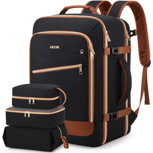 UKEIN Travel Backpack for Women Carry on Backpack Flight Approved 40L Personal Item Backpack Water Proof Backpack with Packing Cubes and Shoe Pocket