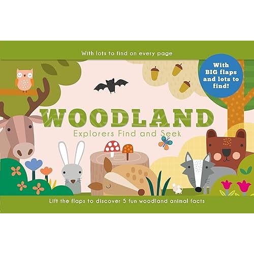 Woodland Explorers Find and Seek (Happy Fox Books) Sturdy Board Book for Kids Ages 3-6 - Fun Facts, Easy-Lift Flaps, and Seek-and-Find Animals like a Fox, Turtle, Groundhog, and Bear Board book – Lift the flap, April 29, 2025