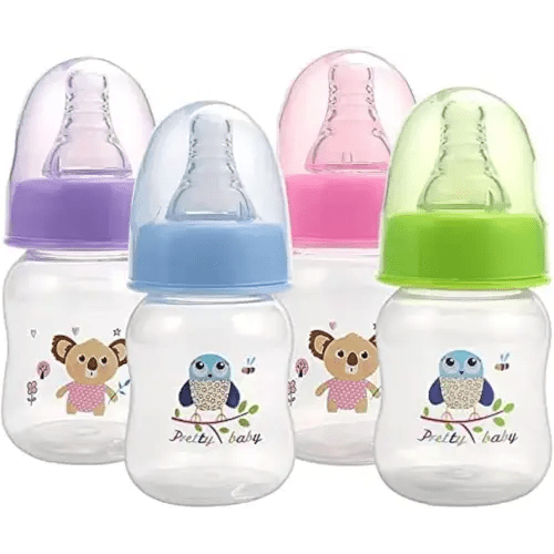 Pretty Baby 2oz (60ml) 4-Pack Anti-Colic Baby Bottles for Newborns, BPA-Free, Breastfeeding Transition, Vented for Gas & Colic Relief Ideal for Baby Registry