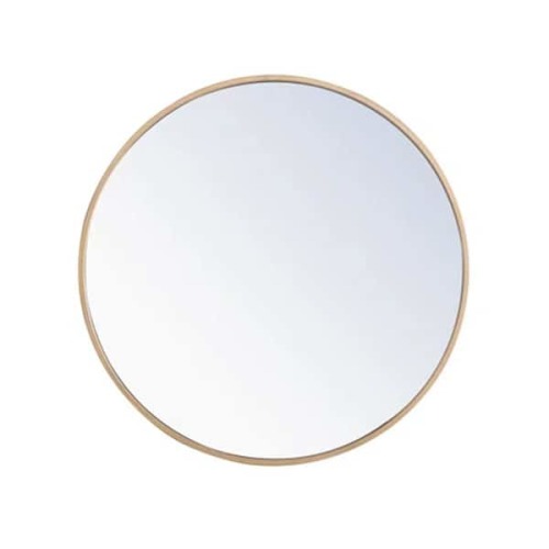 Gold 36 in. W x 36 in. H Wall-Mounted Round Aluminum Framed Mirror