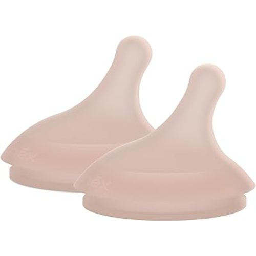 Suavinex Zero.Zero Slow Flow Asymmetrical Silicone Nipple, 2 Pack (0m+), Deep