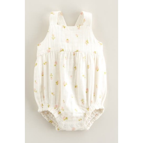Printed Cotton Bubble Romper, 3M