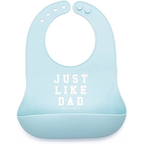 Bella Tunno Wonder Bib - Adjustable Silicone Baby Bibs for Girls & Boys, Durable and Waterproof BPA Free Silicone, Just like Dad