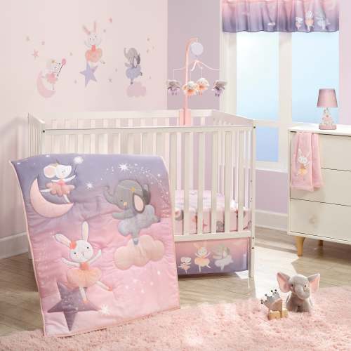 Tiny Dancer 3-Piece Ballet Baby Crib Bedding Set - Elephant – Lambs & Ivy