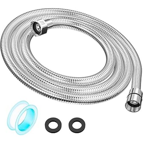 79" Shower Hose, Extra Long 304 Stainless Steel Handheld Shower Head Hose Extension/Replacement, Flexible & Durable, G1/2 Universal Insert & Nut