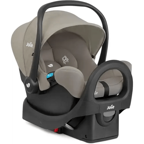 Joie Rue Lightweight Infant Car Seat & Anti-Rebound Base –Side-Impact Protection, 5-Point Harness, and UPF 50+ Canopy for Newborns and Infants (Dove)