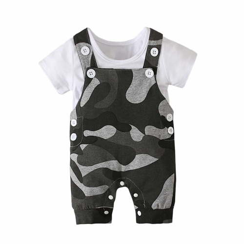Wxirdiow Toddler Boys Summer Outfits Baby Boy Outfit Infant Clothes Shirt+Overalls Pants Spring Outfit Set CE2 Size,12-18 Months