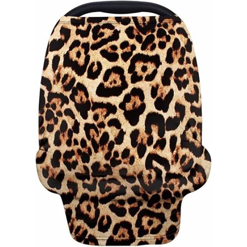 Forchrinse Leopard Print Nursing Cover Breastfeeding Scarf Soft Car Seat Cover for Babies Infant Carseat Canopy Multi-Use Cover Stroller Cover