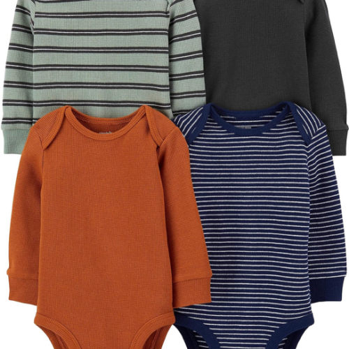 Simple Joys by Carter's Baby 4-pack Soft Thermal Long Sleeve Bodysuits