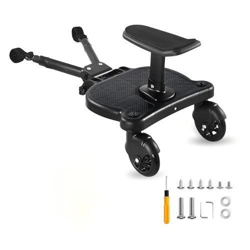 Toddler Stroller Board - Stroller Attachment for Toddler to Ride,Detachable 2 in1 Sit and Stand Toddler Stroller Attachment,Holds Children Up to 55 LBs Stroller Seat Attachment.(Black)