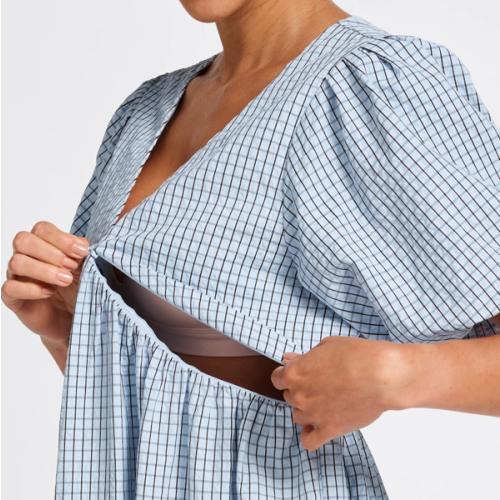 Nara Babydoll Midi Dress - Blue / Black – Apero Label