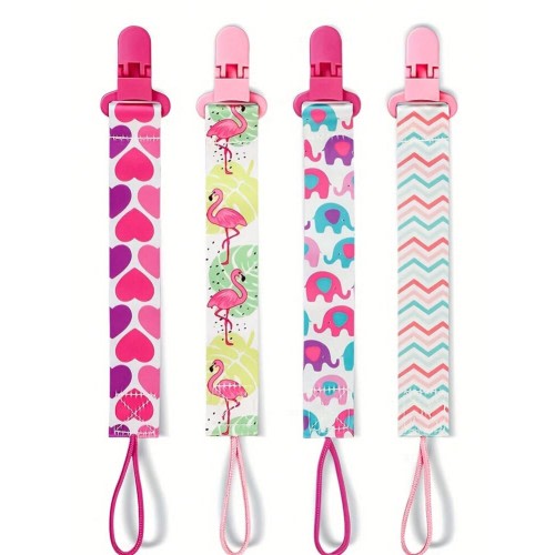 1 Or 4 Pcs/Set Double-Sided Floral Pacifier Clips, Baby Girl Teether Toys Lanyard Anti-Lost Clips, Pacifier Holder Chain Clips Toys, Patterns Randomly Assorted | SHEIN USA