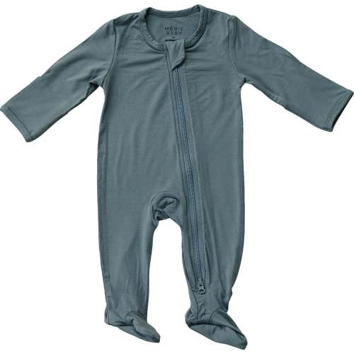 Mebie Baby Dusty Blue Bamboo Zipper Gender Neutral