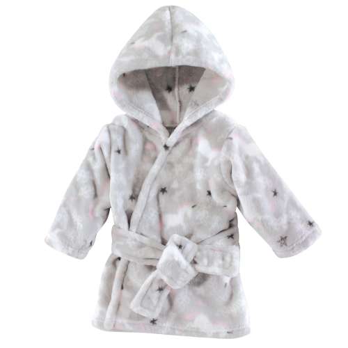 Hudson Baby Infant Girl Plush Animal Bathrobe, Gray Whimsical Unicorn, 0-9 Months - Gray Whimsical Unicorn - 0-9 Months