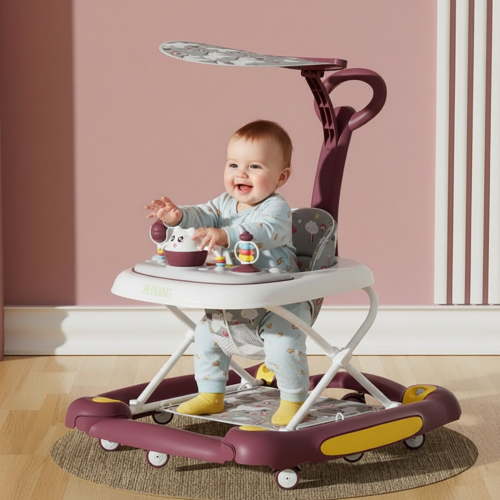 Puedo, 6 in 1 Baby Walker with Wheels, 27.56" x 25.98" x 33.86", Red
