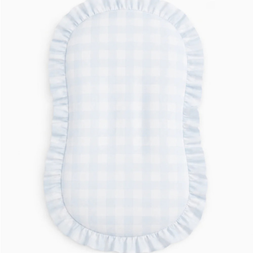 Blue Checkered Ruffle Baby Lounger Cover