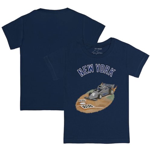 Toddler New York Yankees Tiny Turnip Navy Race Car T-Shirt
