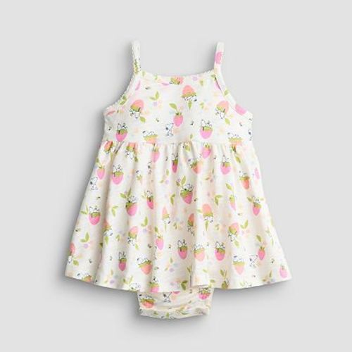 Baby Girl Jumping Beans® Peanuts Snoopy & Strawberries Bodysuit Dress