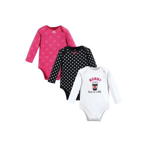 Infant Breathable Cotton Long-Sleeve Bodysuit Bundle 3 Count