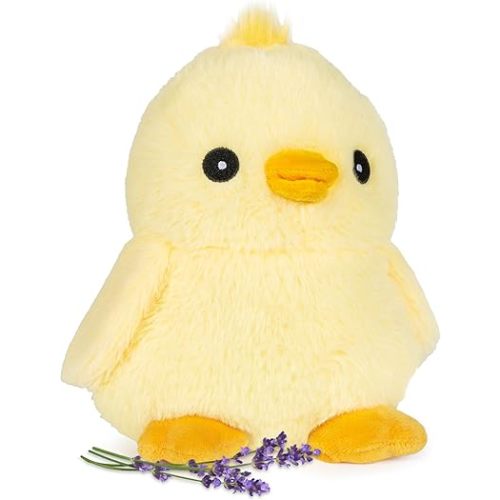 Cheerful Chick Microwavable Easter Stuffed Animal, Weighted Heatable and Coolable Lavender Scented Plush for Kids and Adults, 1.5 lb, Warm Pals