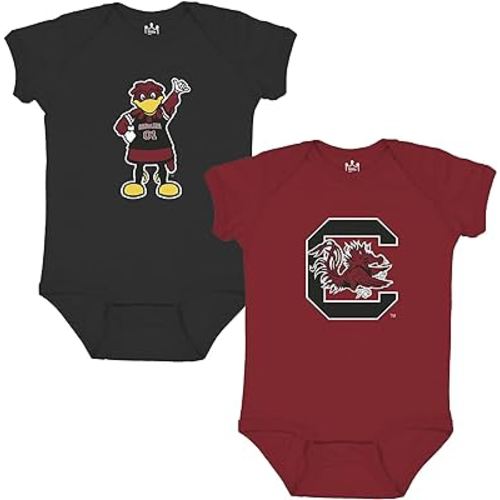 Little King NCAA Bodysuit 2 Pack Short Sleeve-100% Cotton-Infant Sizes 0-3M 6M 12M 18M