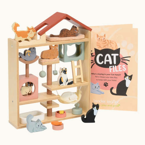 Tender Leaf Toys Purrfect Stay Cat Hotel | Wooden Cat Toy Playset – Playroom Collective