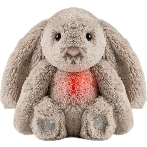 Gemma Joy Bedtime Bunny Baby Sleep Soother with Cry Activated Sensor, Plush Stuffed Animal for Newborn Infants, Calming Light, Lullaby Music, White Noise, Mother’s Heartbeat and Baby Shusher