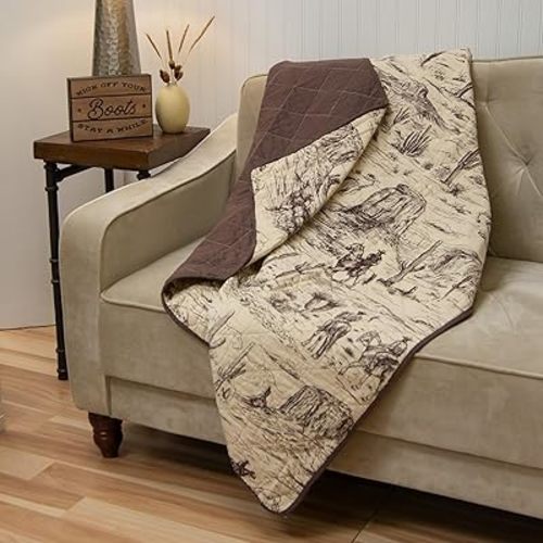Donna Sharp Cowboy Pieced Cotton Throw Quilt
