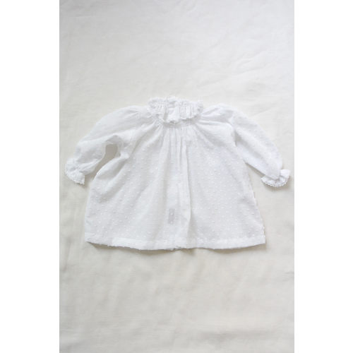 MAKIÉ SWISS COTTON WHITE DOT BLOUSE
