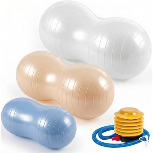 Jexine Peanut Ball Set for Kids Yoga Balance Exercise Ball for Pregnancy & Home Gym, Includes 1 Pump & Different Size Options