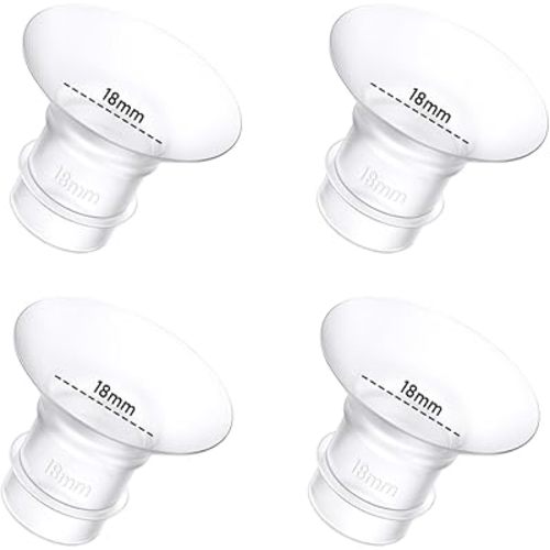 4Pcs Breast Pump Flange Insert 18mm Compatible with Momcozy/Spectra/Medela/eufy/Elvie/Lansinoh/Paruu P10 Breast Pump, Fit for Momcozy M5/M9/M6/V2 Pro/V2 pro/S12 Pro/eufy E10 S1 S1 Pro, 24mm Flange