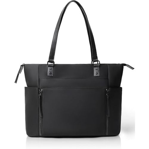 MOMINSIDE Neoprene Diaper Bag Tote, Diaper Bag Backpack pañaleras para bebe with Changing Station,14 Pockets Large Capacity Travel Diaper Bag for Mom, Convertible Diaper Tote, Black