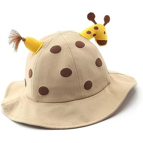Toddler Hat Cute Giraffe Bucket Hat Sun Protection Hat Outdoor Camping Hat for 1-4 Years Boys Girls