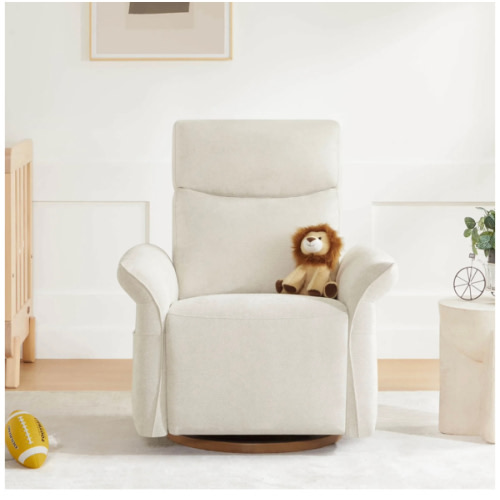 Vinca Modern Power Swivel Glider Recliner with Power Lumbar & Headrest