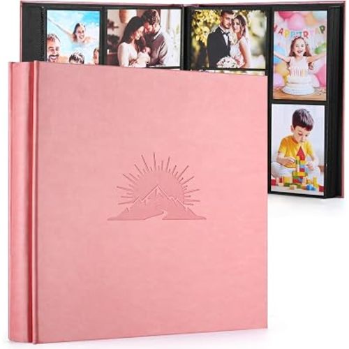 DazSpirit Photo Album 4x6 600 Pockets, Leather Cover with Elegant Embossed Pattern, Extra Large Capacity Wedding Anniversary Baby Family Momory Book, Classic Slip in Pages for Easy Organization